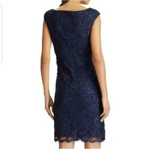 Ralph lauren navy blue lace dress on sale